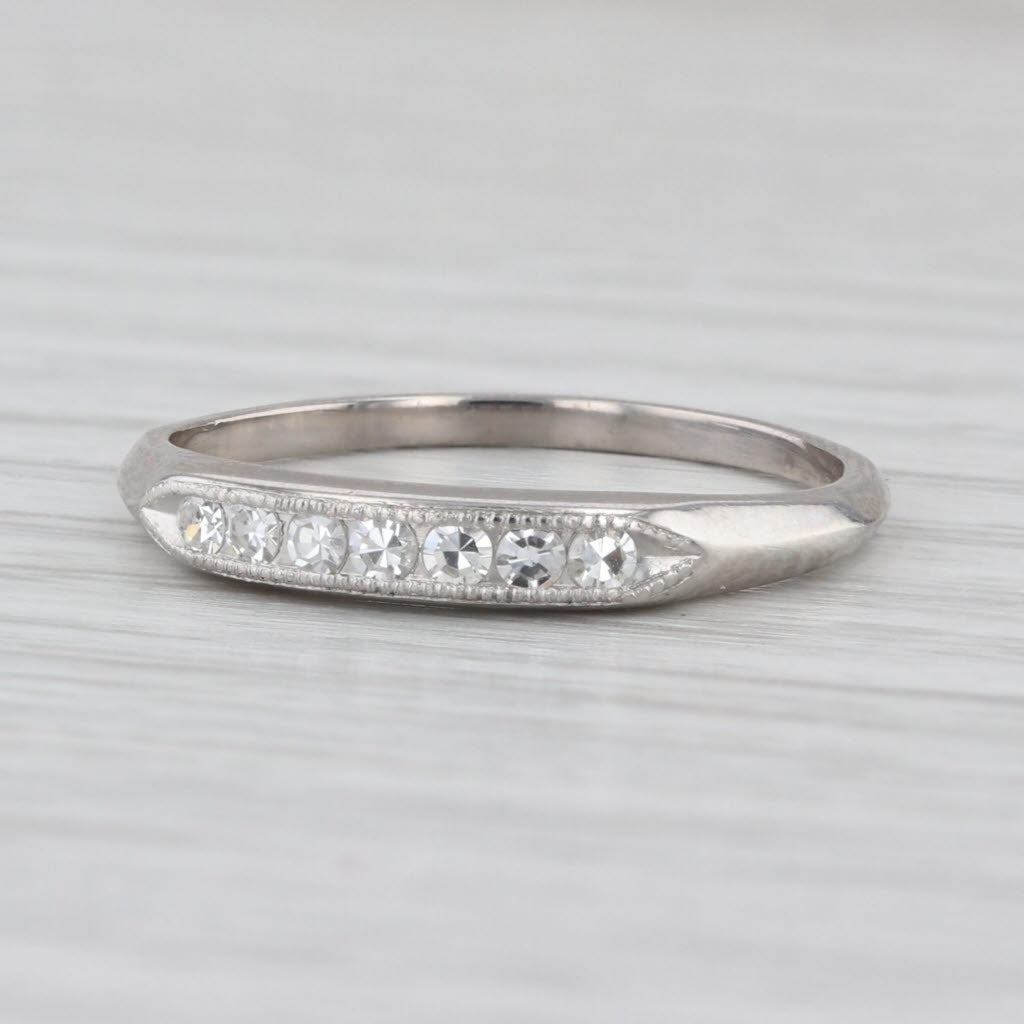 Vintage 0.18ctw Diamond Wedding Band 950 Palladium Size 8.25 Stackable