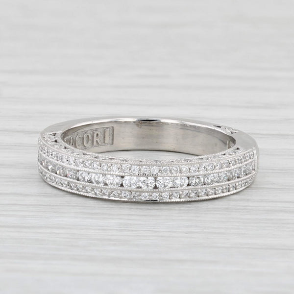 New Tacori 0.53ctw Diamond Wedding Band 18k White Gold Size 6.5 Anniversary Ring