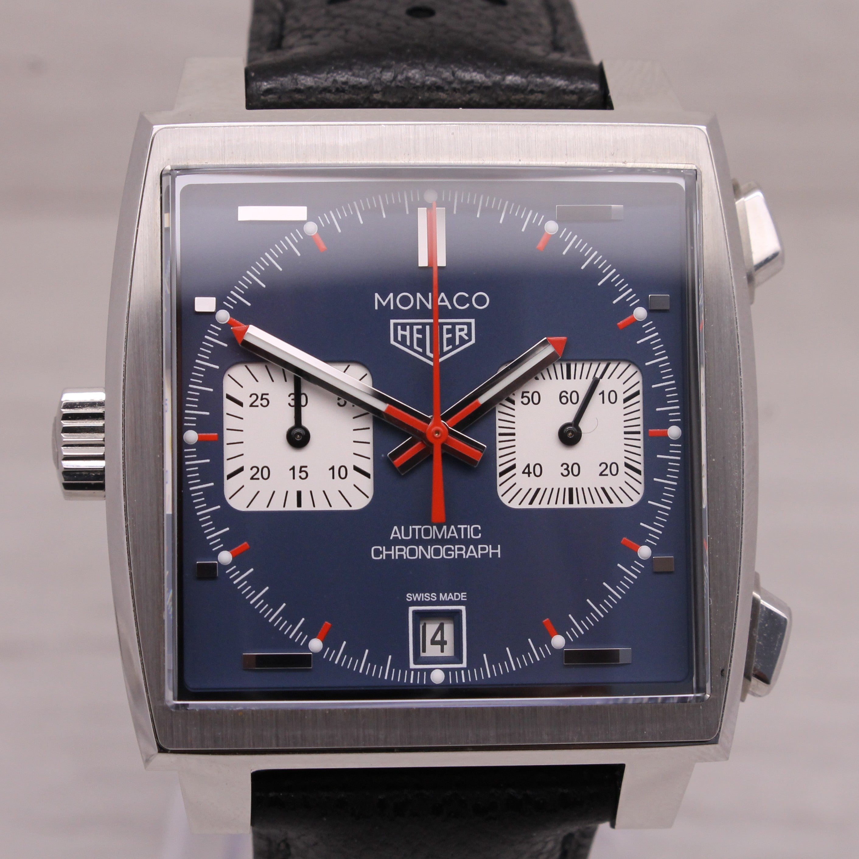 Dark Gray Tag Heuer Monaco Steve McQueen CAW211P Mens Automatic Chronograph Watch Box Card