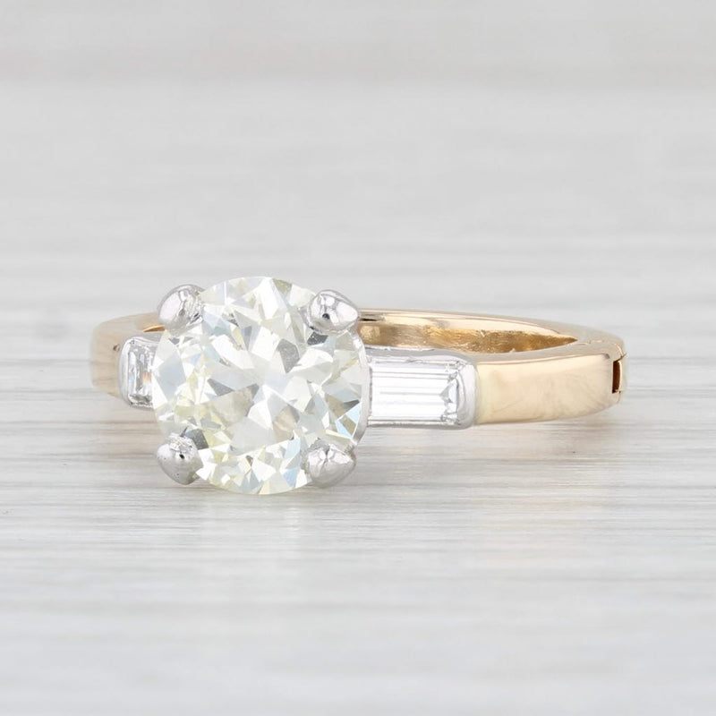 2.17ctw Diamond Engagement Ring 14k Gold Platinum Circle Brilliant Solitaire