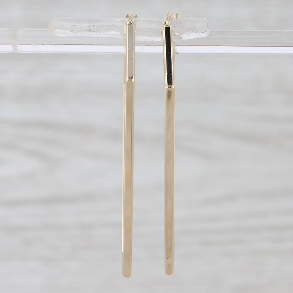 Kite Shaped Hoop Earrings 14k Yellow Gold Snap Top Posts Abstract Hoops