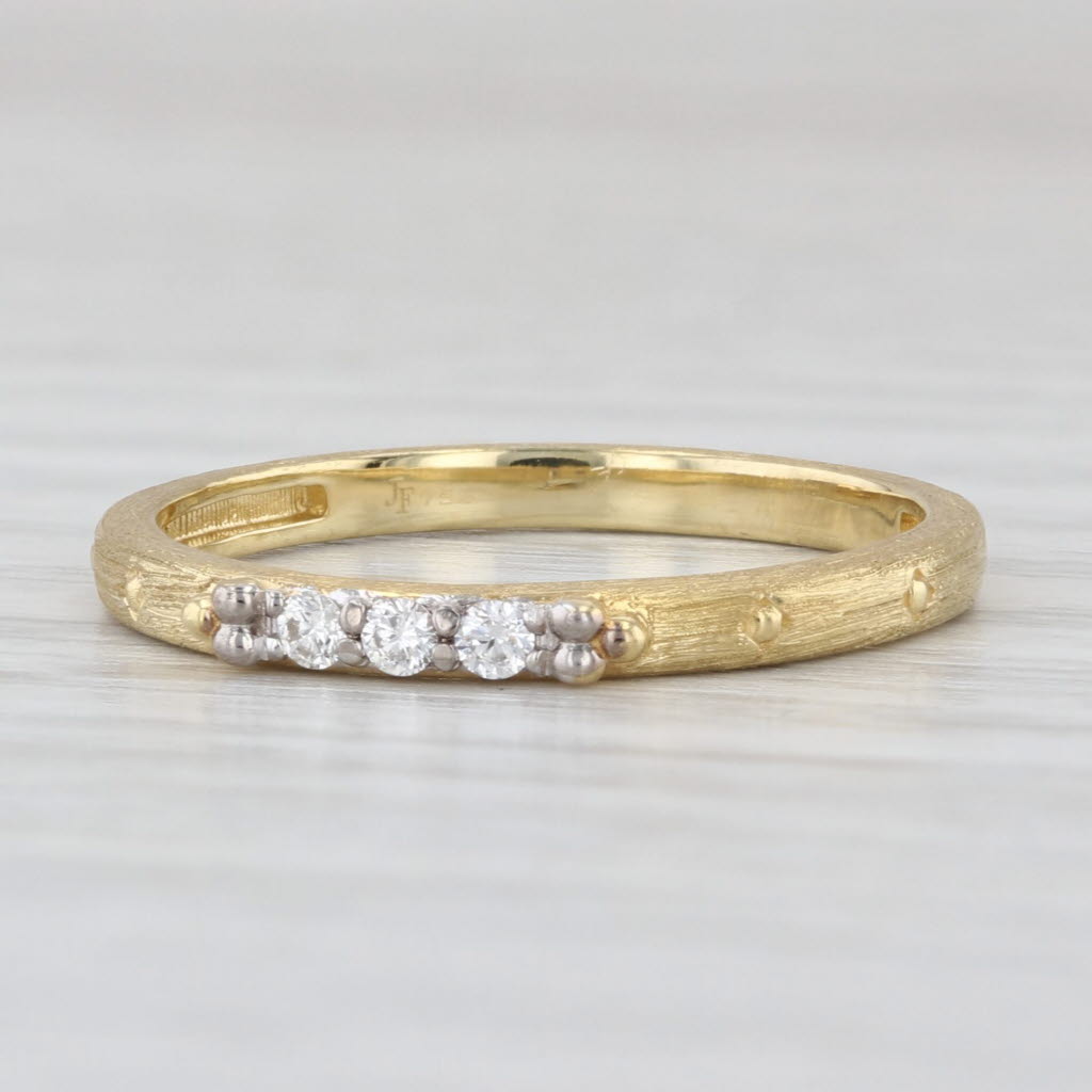 Jude Frances Diamond Ring 18k Yellow Gold Wedding Stackable Band Size 7.5