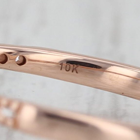 0.41ctw Diamond Halo Engagement Ring 10k Rose Gold Size 7 Oval