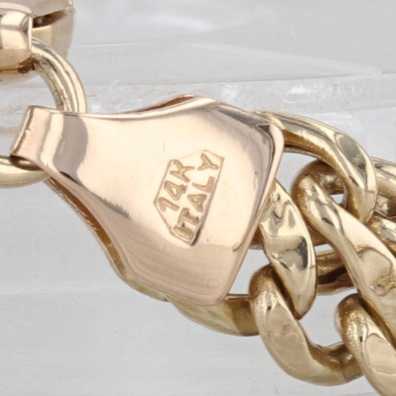 Curb Chain Bracelet 14k Yellow Gold Milor Italy 6.25" 6.2mm