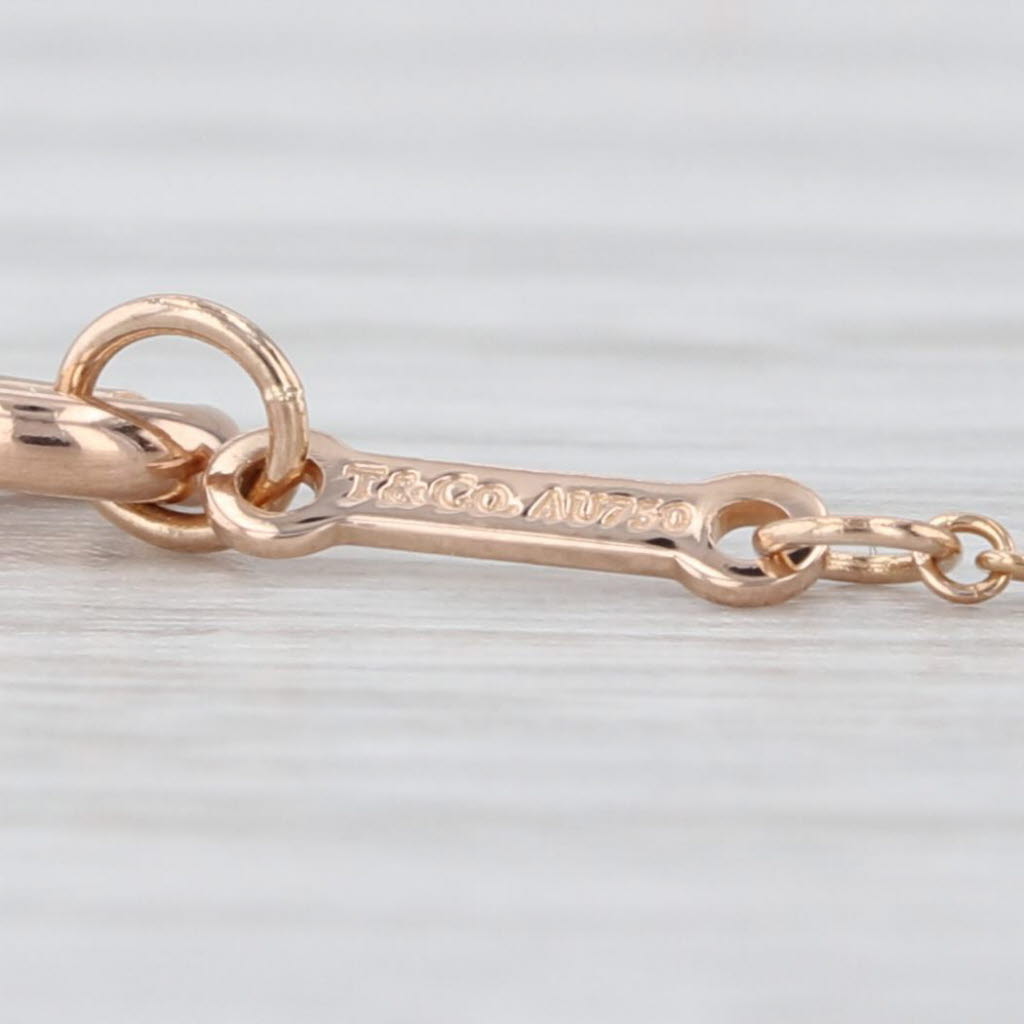 Tiffany Paloma Picasso Olive Leaf Heart Pendant Necklace w/ Pouch 18k Gold