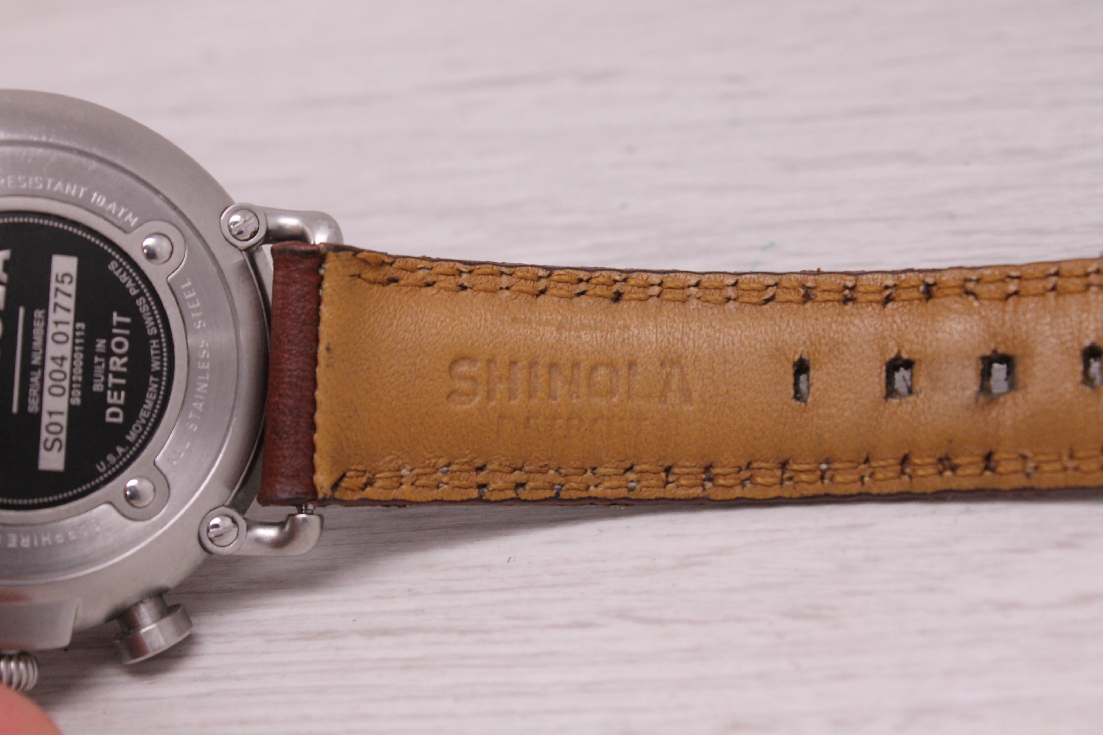 Shinola Argonite 5021 Mens 41mm Chronograph Watch Stainless Steel Quartz Date