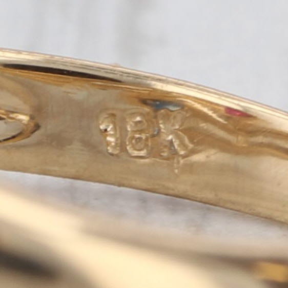 0.61ctw Ruby Blue Sapphire Diamond Bypass Ring 18k Yellow Gold Size 6-6.25