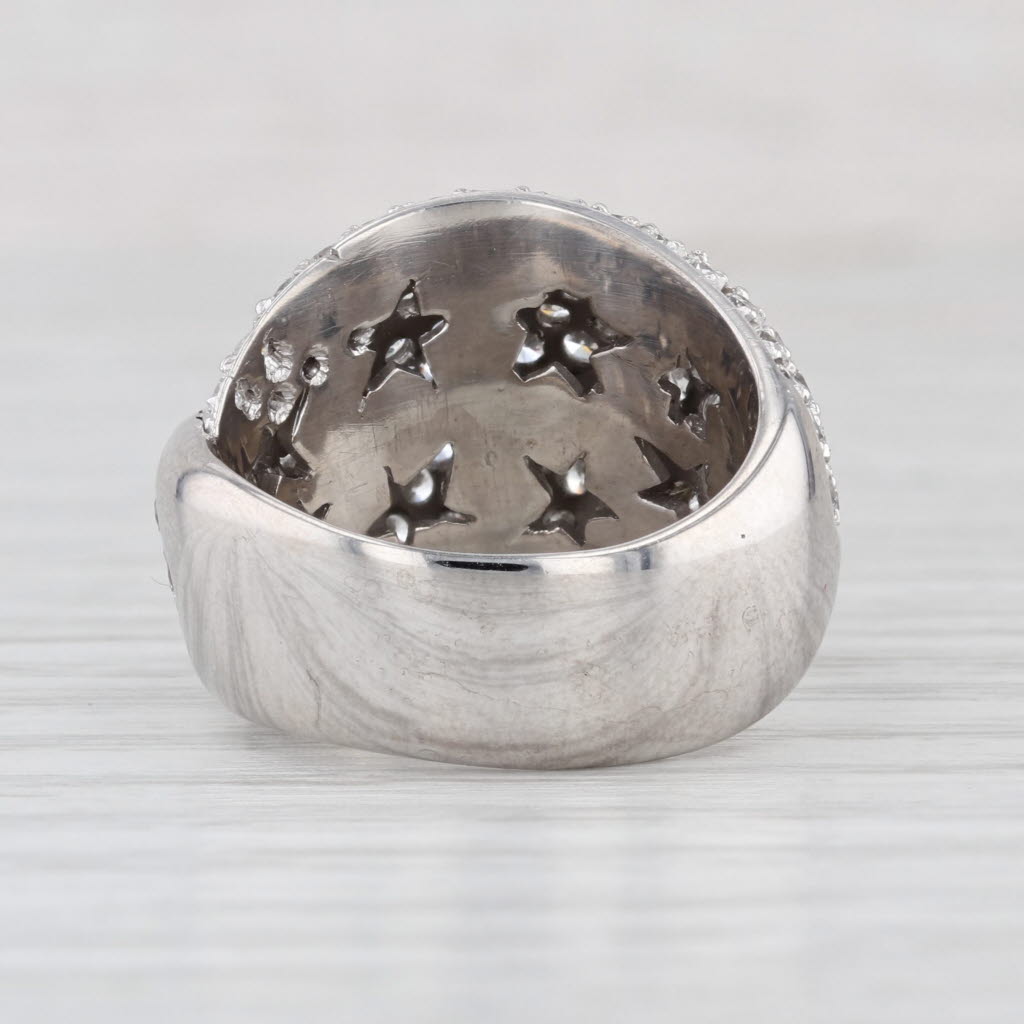 4.25ctw Diamond Pave Overlay Ring 14k White Gold Size 7 Cocktail