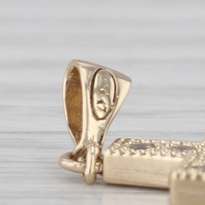 0.18ctw Cubic Zirconia Cross Pendant 14k Yellow Gold