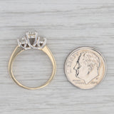 0.94 ctw 3-Stone Round Diamond Engagement Ring 14K Yellow Gold Size 6
