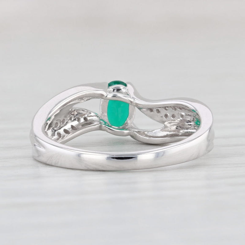 Light Gray 0.56ctw Lab Created Emerald Diamond Ring 10k White Gold Size 6.75 Engagement