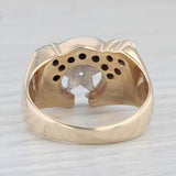 0.15ctw Diamond Shriners Signet Ring 10k Gold Sz 11.5 Masonic Crescent Scimitar