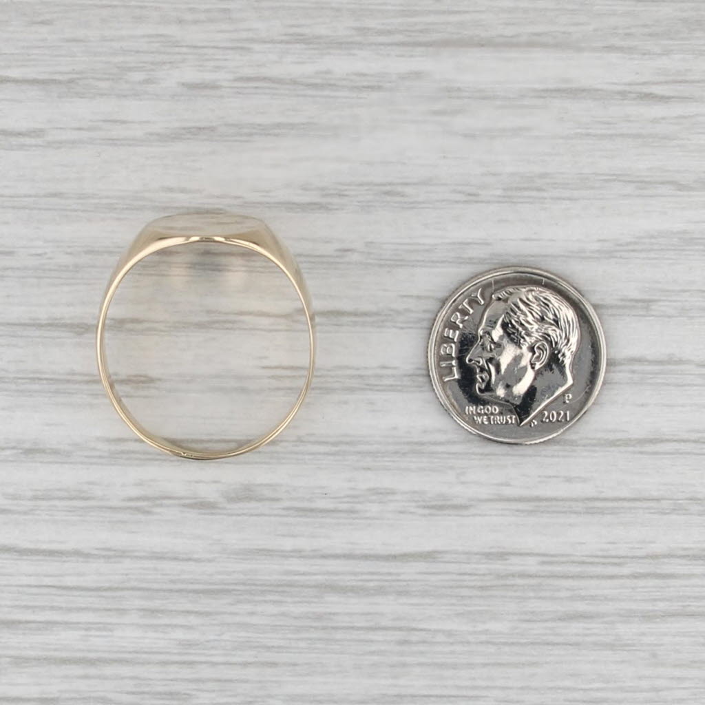 Engravable Oval Signet Ring 10k Yellow Gold Size 11.75
