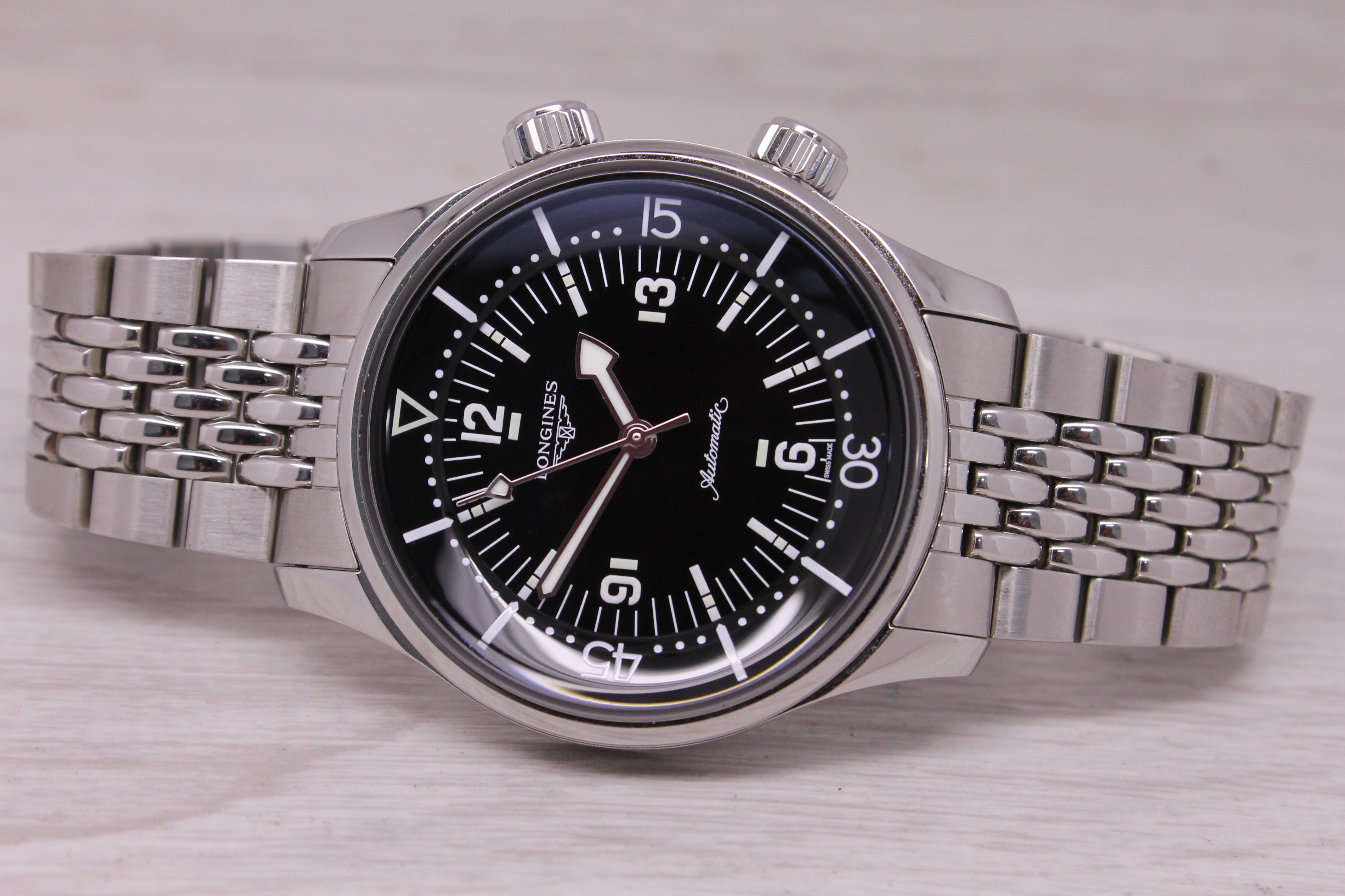 Longines Legend Diver 39mm Steel Mens Automatic Watch Bracelet L3.764.4 Heritage