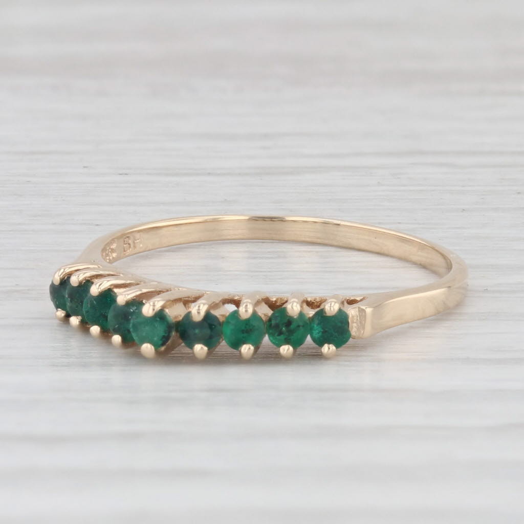 Light Gray 0.34ctw Tiered Emerald Ring 14k Yellow Gold Size 7.25 Stackable