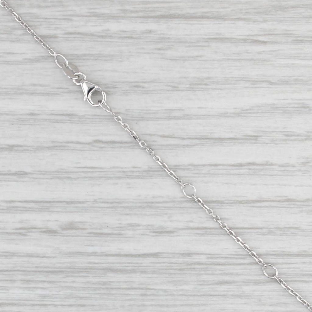 New 18" 1.3mm Cable Chain Necklace 14k White Gold