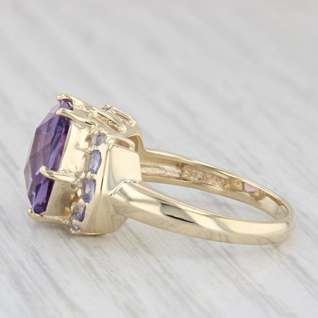 Light Gray 4.64ctw Amethyst Tanzanite Ring 14k Yellow Gold Size 7