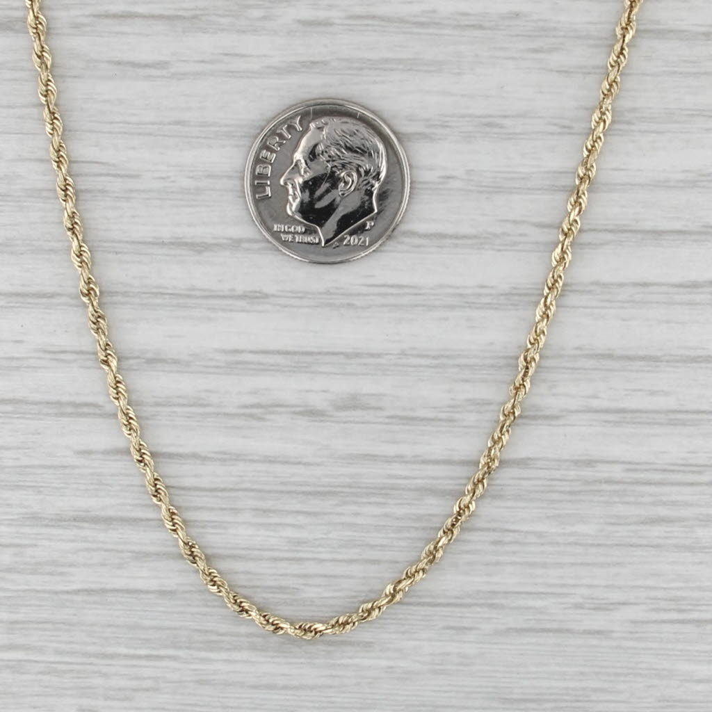 21.75" 2mm Rope Chain Necklace 10k Yellow Gold