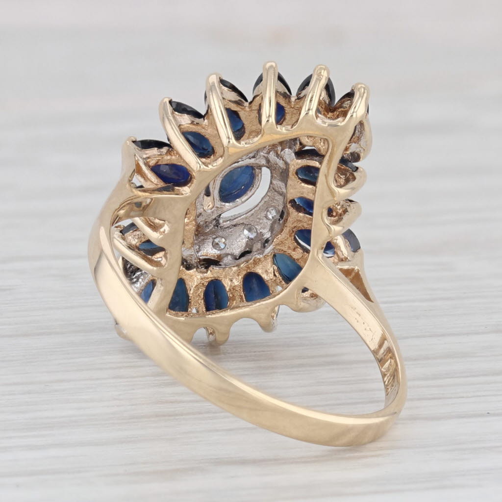 Light Gray 1.98ctw Blue Sapphire Diamond Ring 10k Yellow Gold Size 7