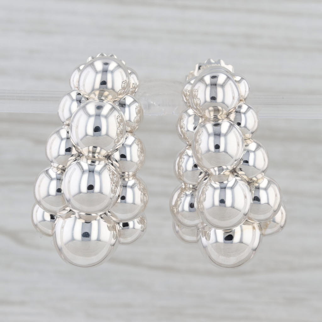 New Lagos Caviar Bubbly Bead Drop Earrings Sterling Silver Statement