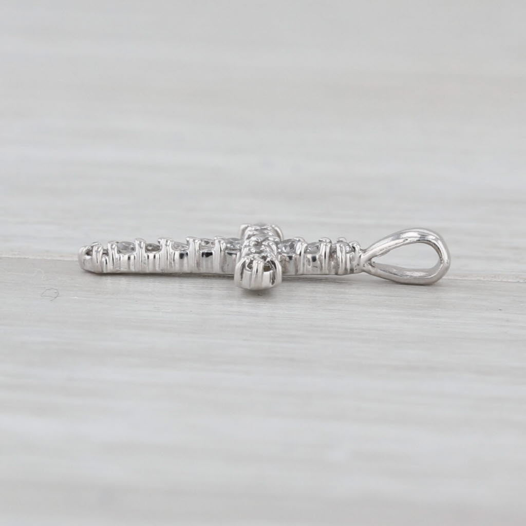 0.20ctw Diamond Cross 14k White Gold Small Drop