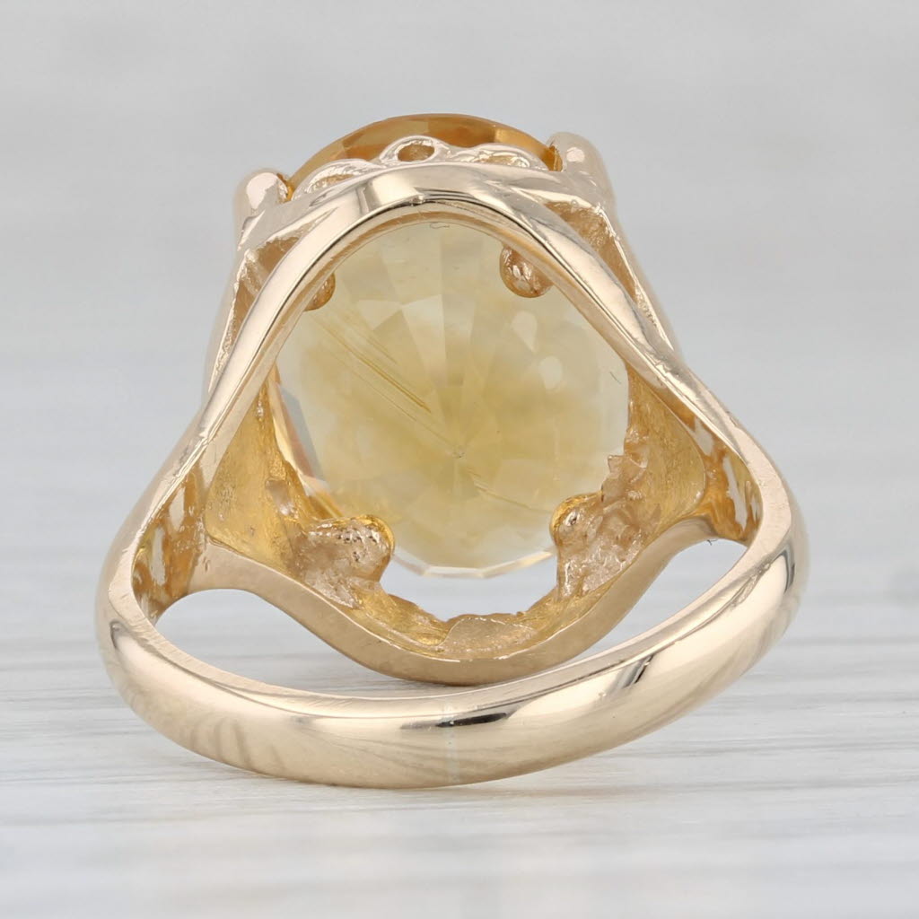 Light Gray 6.10ct Oval Orange Citrine Solitaire Ring 14k Yellow Gold Size 5