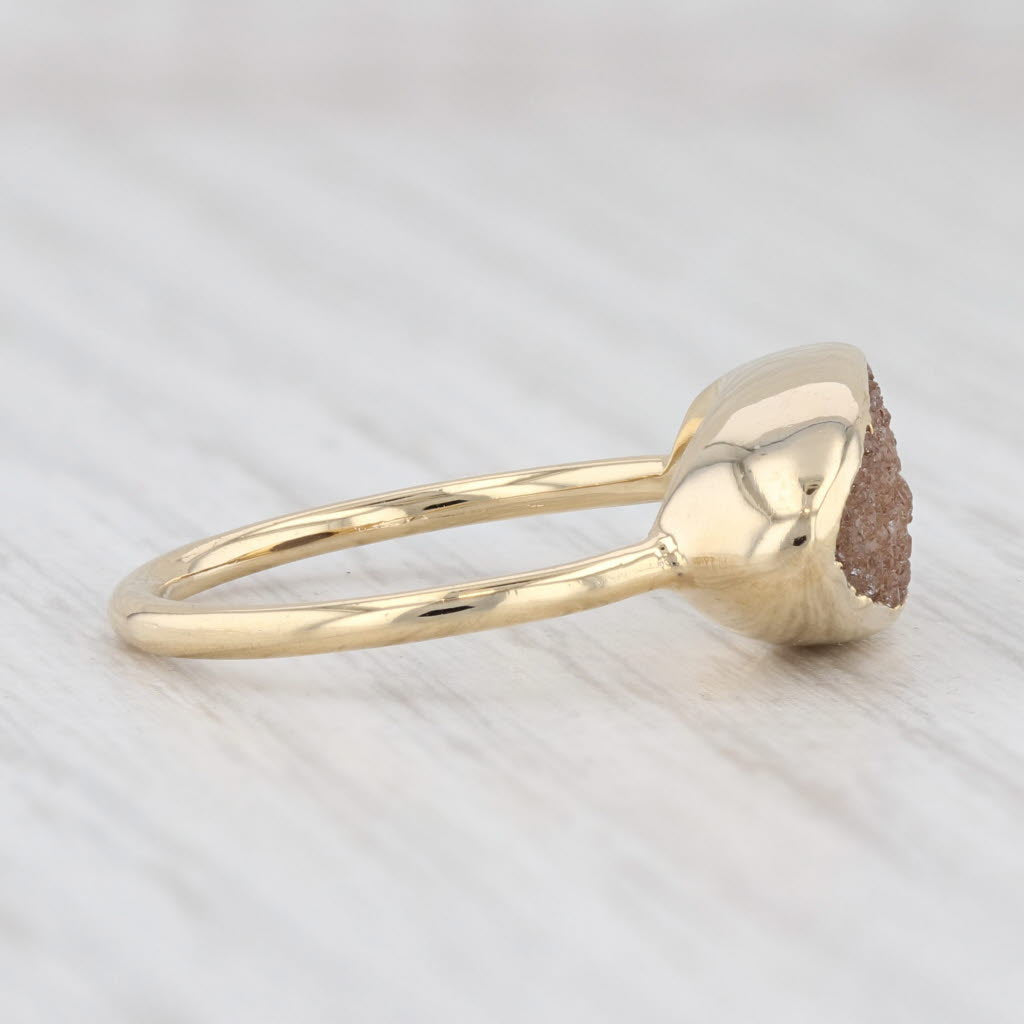 New Nina Nguyen Ring Sand Druzy Quartz Sterling Silver 22k Gold Vermeil Size 7