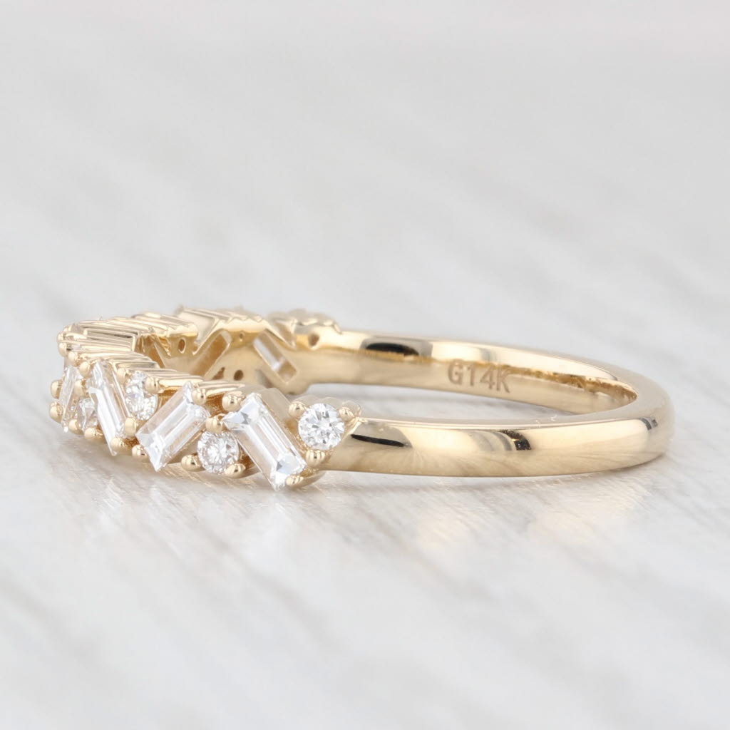 Light Gray New 0.54ctw Diamond Wedding Band 14k Yellow Gold Stackable Anniversary Ring 6.5