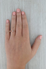 Dark Gray New 0.10ctw Diamond Ring 14k Rose White Gold Stackable Wedding Band Size 7