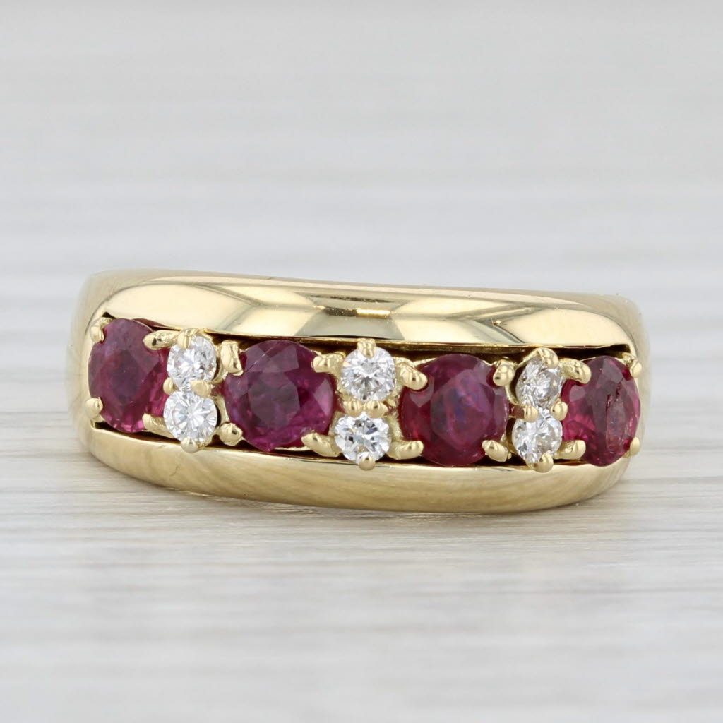 Light Gray 1.27ctw Ruby Diamond Ring 18k Yellow Gold Size 7