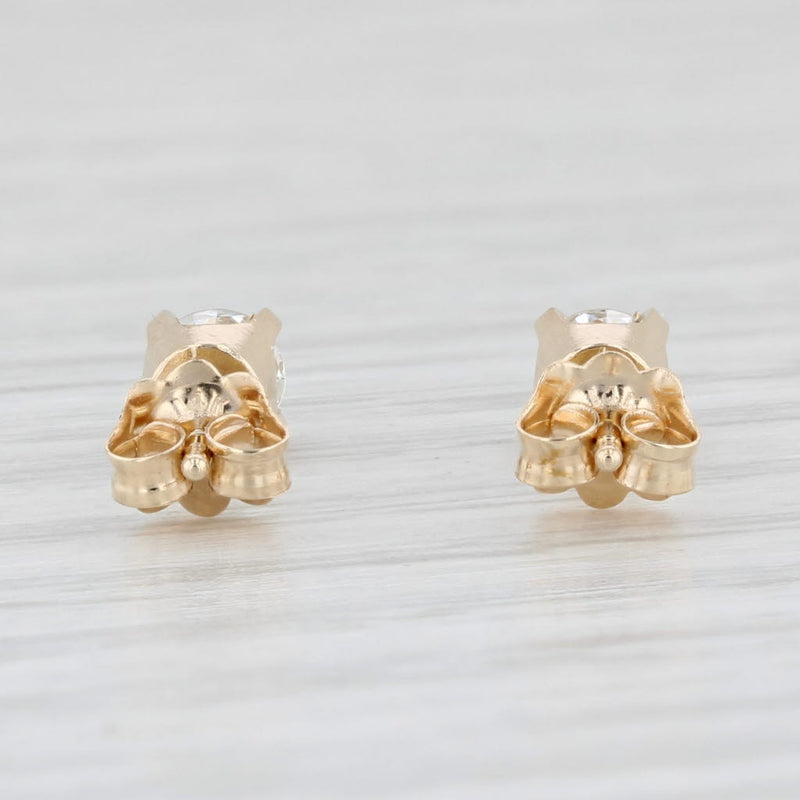 Light Gray 0.48ctw Diamond Stud Earrings 14k Yellow Gold Round Solitaire Studs