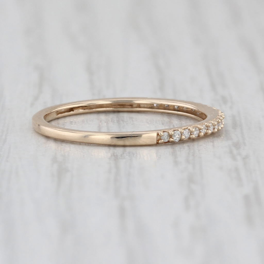 0.13ctw Diamond Wedding Band 10k Yellow Gold Stackable Size 6