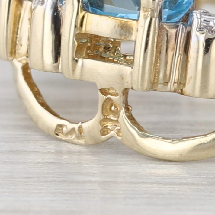 Blue Topaz Green Peridot Eternity Circle Pendant 10k White Gold Floating Drop