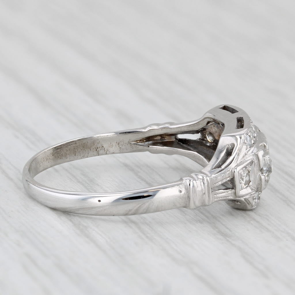 Light Gray Vintage 0.43ctw Diamond Ring 14k White Gold Size 8.5