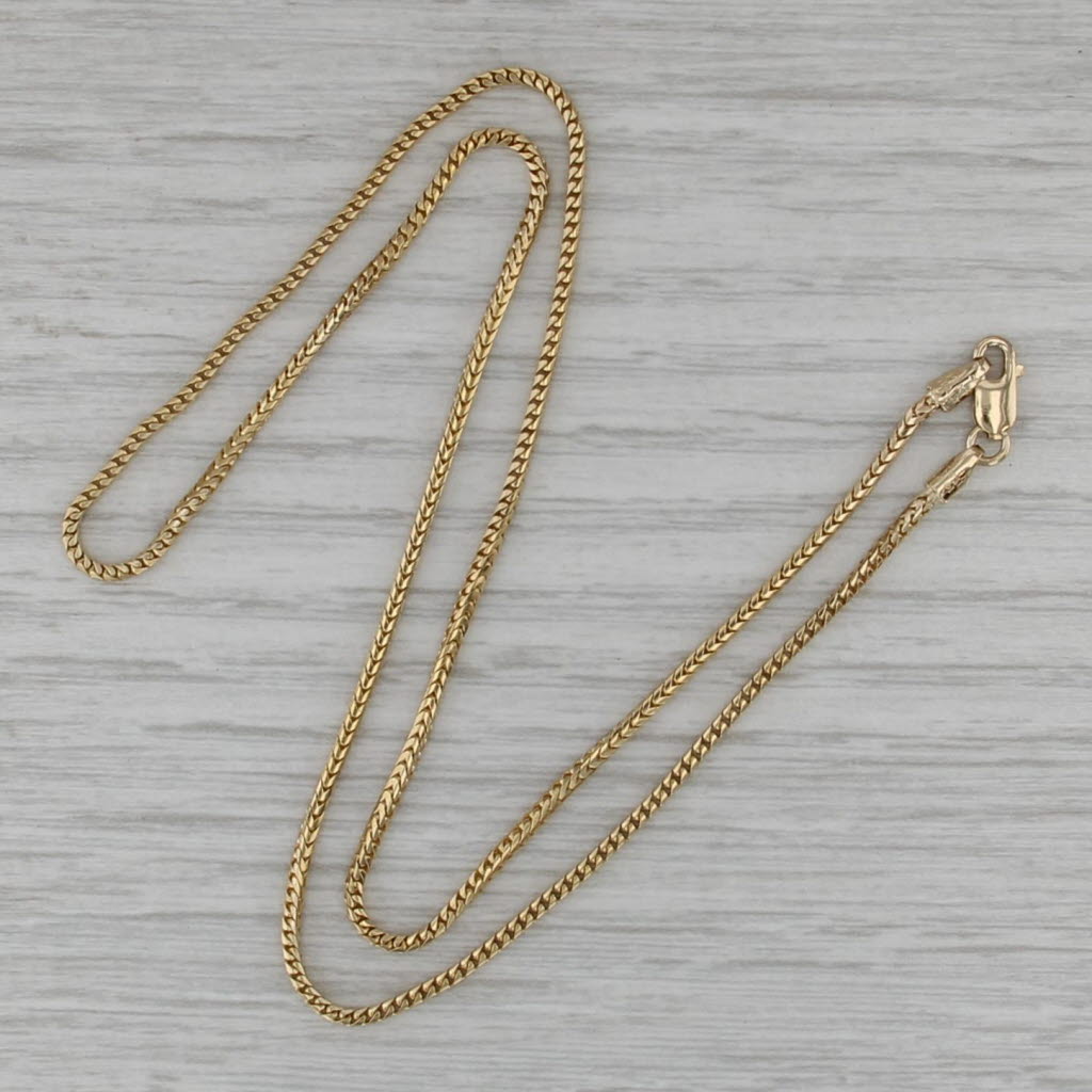 Franco Chain Necklace 16" 1.4mm 14k Yellow Gold Italian