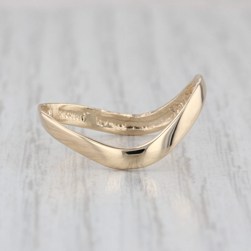 Contoured Curved Band Ring 10k Yellow Gold Size 9.5