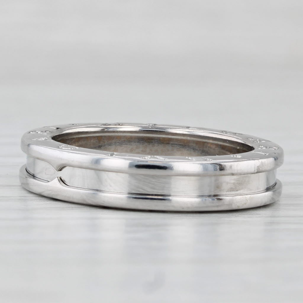 Light Gray Bulgari B Zero One Band 18k White Gold Ring Size 8.5 58 Stackable