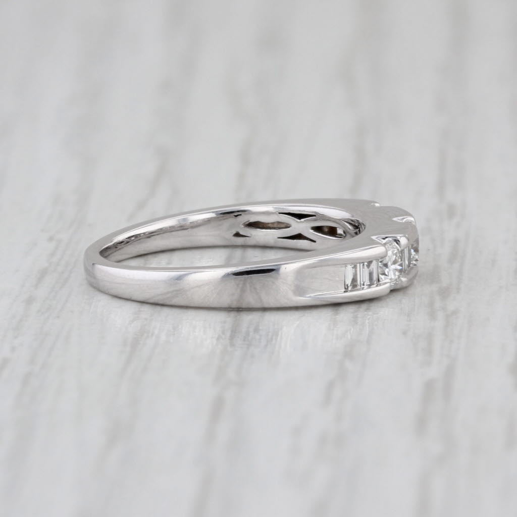 0.47ctw Diamond Wedding Ring 14k White Gold Stackable Band