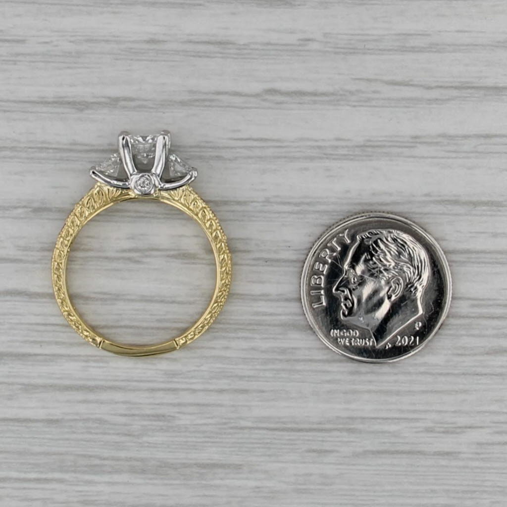 Scott Kay GIA 1.36ctw Diamond 3-Stone Engagement Ring 19k 800 Platinum Size 7