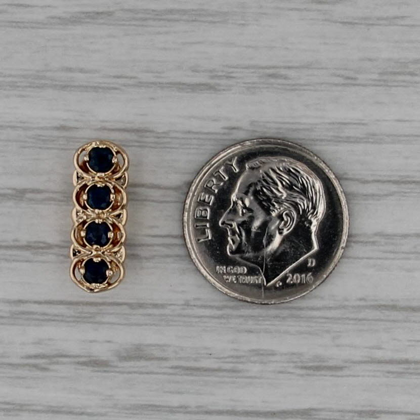 Richard Glatter 0.32ctw Blue Sapphire Slide Bracelet Charm 14k Gold Vintage RG
