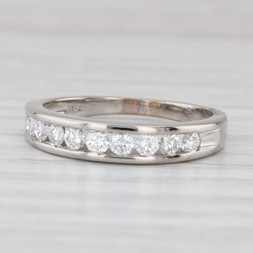 0.30ctw Diamond Wedding Band 14k White Gold Size 7.25 Stackable Ring