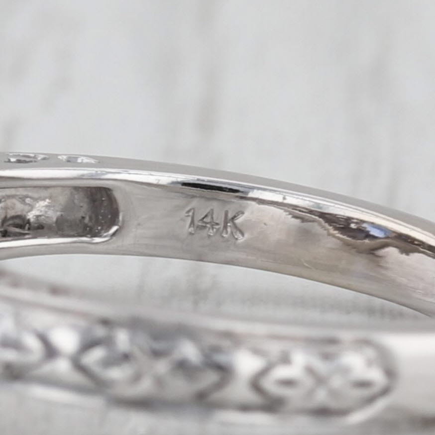 1.10ctw Tanzanite Diamond Ring 14k White Gold Size 6 Filigree Design Engagement