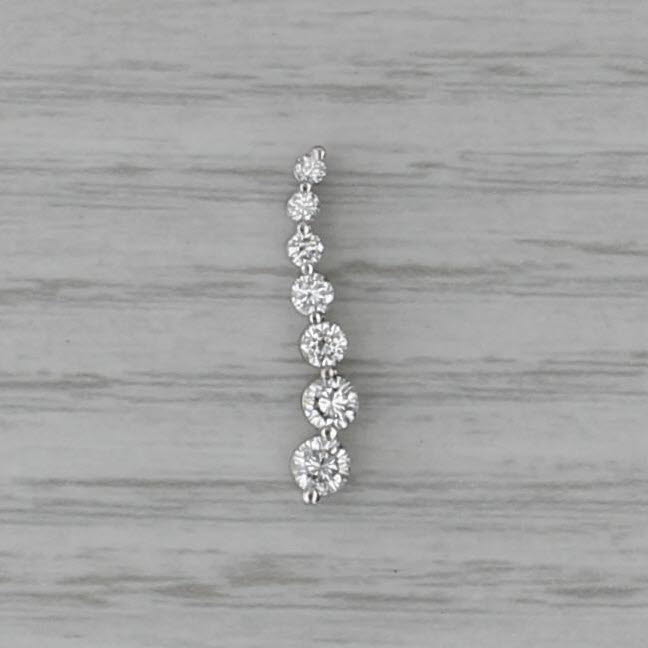 0.47ctw Diamond Curved Journey Pendant 14k White Gold