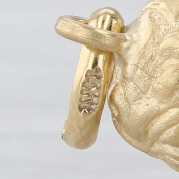 Cupid Charm 14k Yellow Gold Baby Angel Cherub Pendant 3D Figural