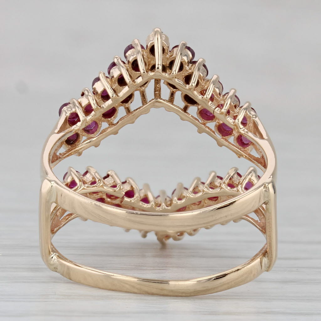 Gray 1.28ctw Ruby Ring Jacket Enhancer 14k Yellow Gold Size 7.5