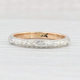 Light Gray Antique Art Deco Floral Ring 18k Gold Size 9.5 Wedding Band Stackable