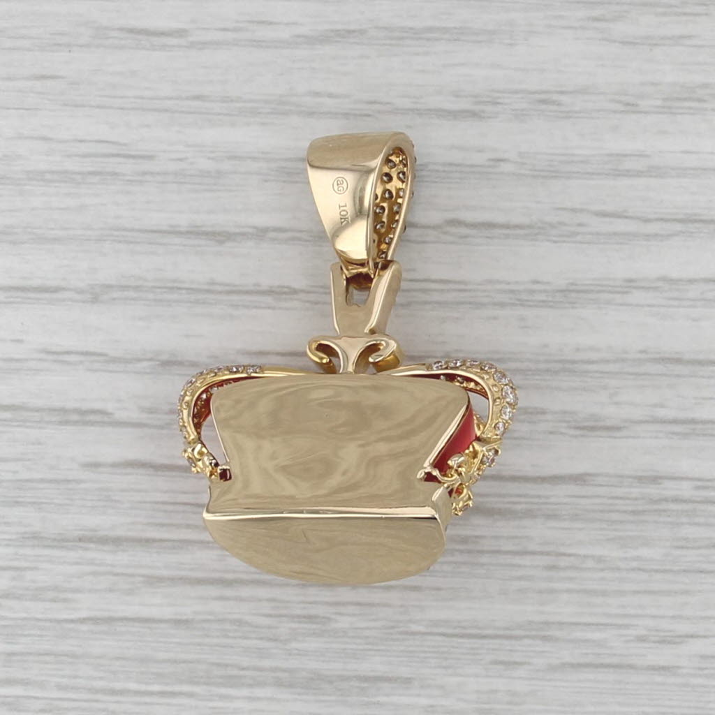 New 3.25ctw Diamond Crown Pendant 10k Yellow Gold Resin Statement