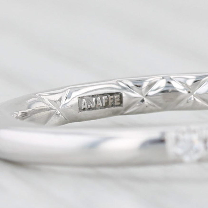 Light Gray New A Jaffe Oval Diamond Semi Mount Engagement Ring 14k White Gold Size 6