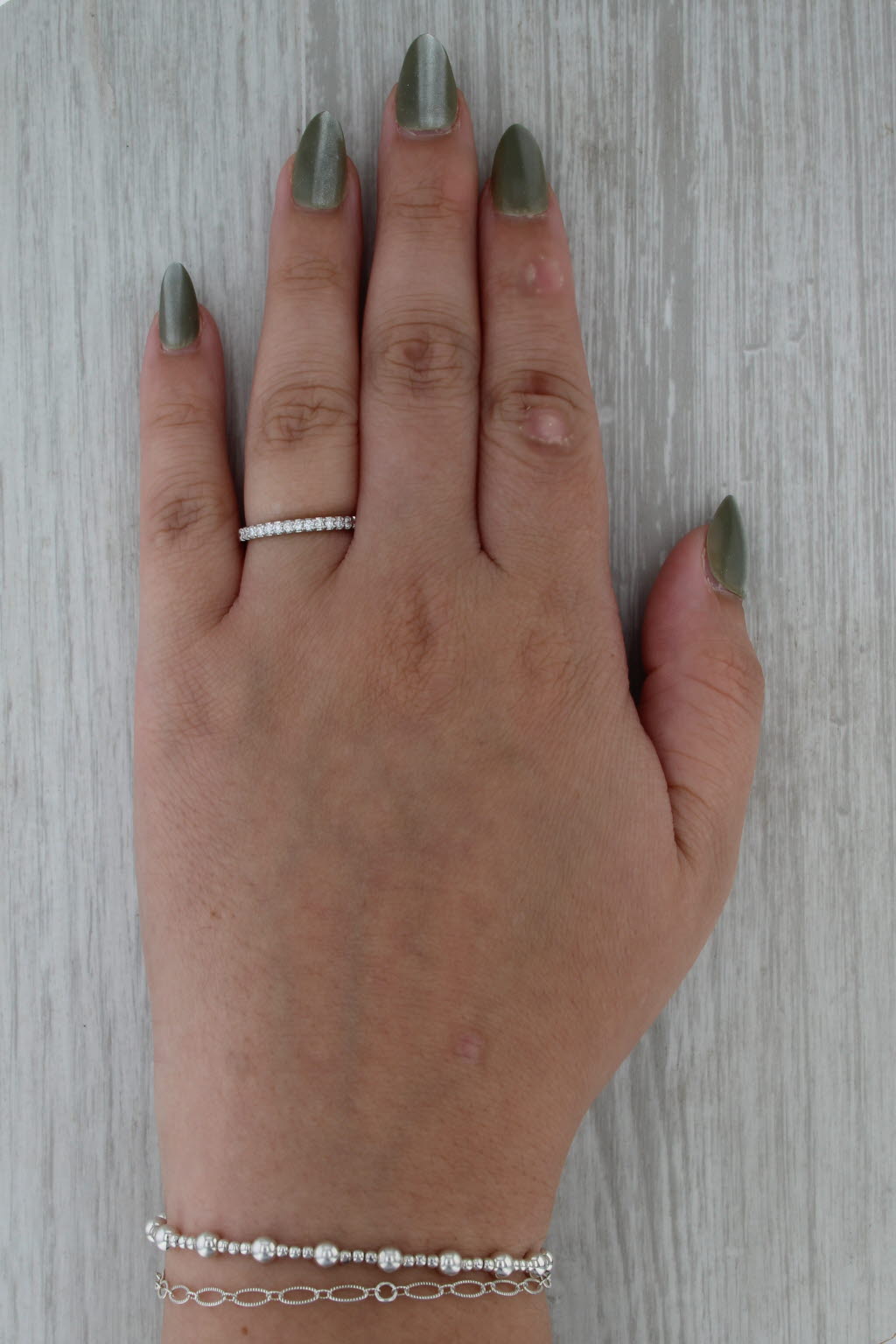0.23ctw Diamond Wedding Band 14k White Gold Size 6.75 Stackable Ring