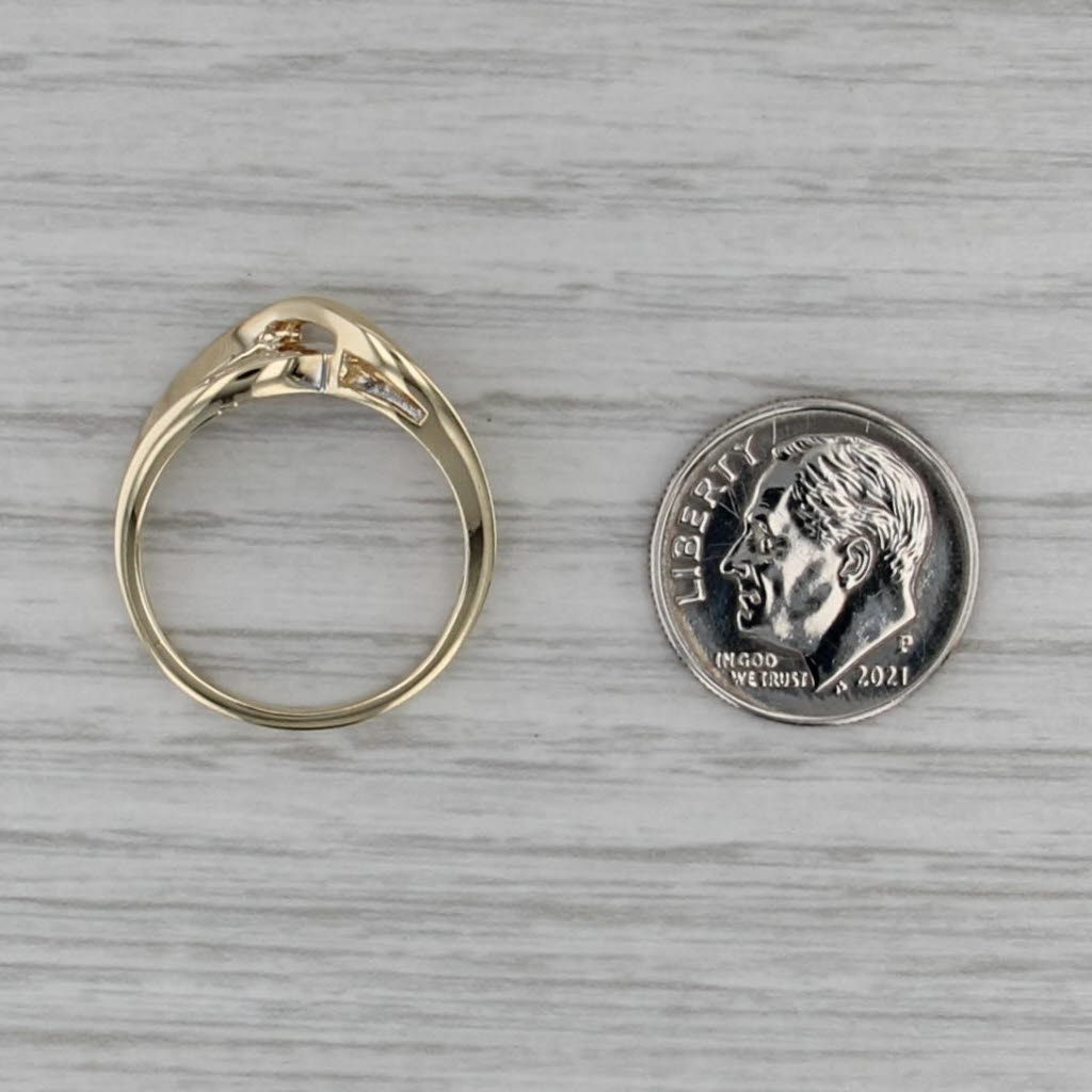 0.10ctw Diamond Overlay Ring 10k Yellow Gold Size 7 Wedding Band